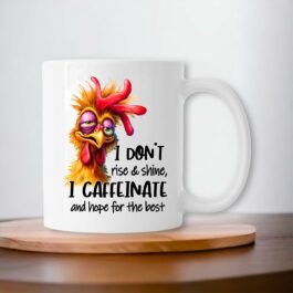 Tasses en Céramique de 330 ml avec Bord et Anse Colorés « I Caffeinate and Hope for the rest »