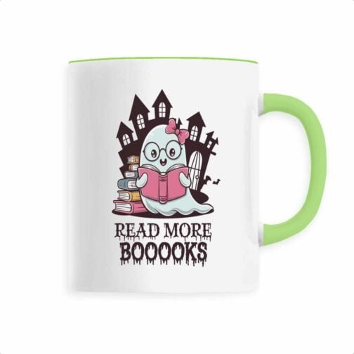 Tasse Céramique colorée "Cute Gost Read More Booooks""