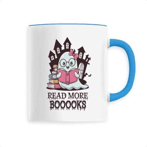 Tasse Céramique colorée "Cute Gost Read More Booooks""