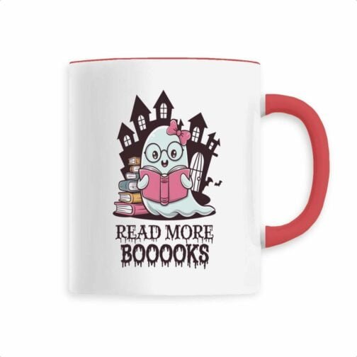 Tasse Céramique colorée "Cute Gost Read More Booooks""