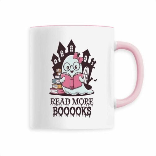 Tasse Céramique colorée "Cute Gost Read More Booooks""