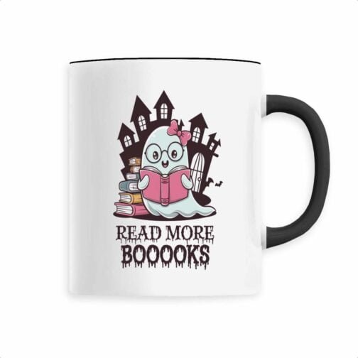 Tasse Céramique colorée "Cute Gost Read More Booooks""