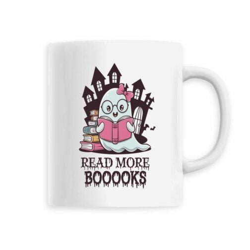 Tasse Céramique colorée "Cute Gost Read More Booooks""