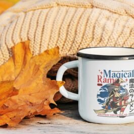 Tasse émaillée Vintage « magical Ramen Delivery » Cadeau pour Halloween