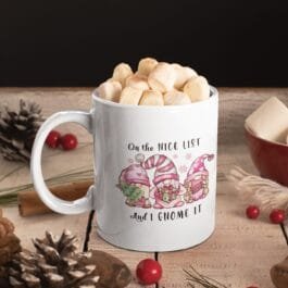 Tasse Céramique Noël "On the Nice List" 330ml - Mug Coloré pour Café, Cadeau de Noël